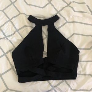 Black Cut Out halter top